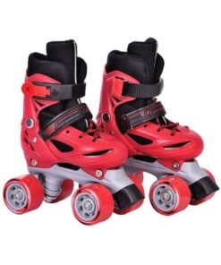 LIMOS Roller Skates Shoes Double Rows 4 Wheels with Adjustable Size AREA for Boys And Girls(Red)