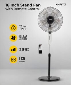 KRYPTON Stand Fan With Remote Control KNF6113 White/Black