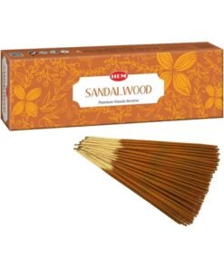 HEM Sandalwood Incense Sticks 100g – Premium Aromatic Fragrance for Relaxation, Meditation, and Spiritual Purity – Long-Lasting, Eco-Friendly, and Handcrafted Agarbatti for Home & Office