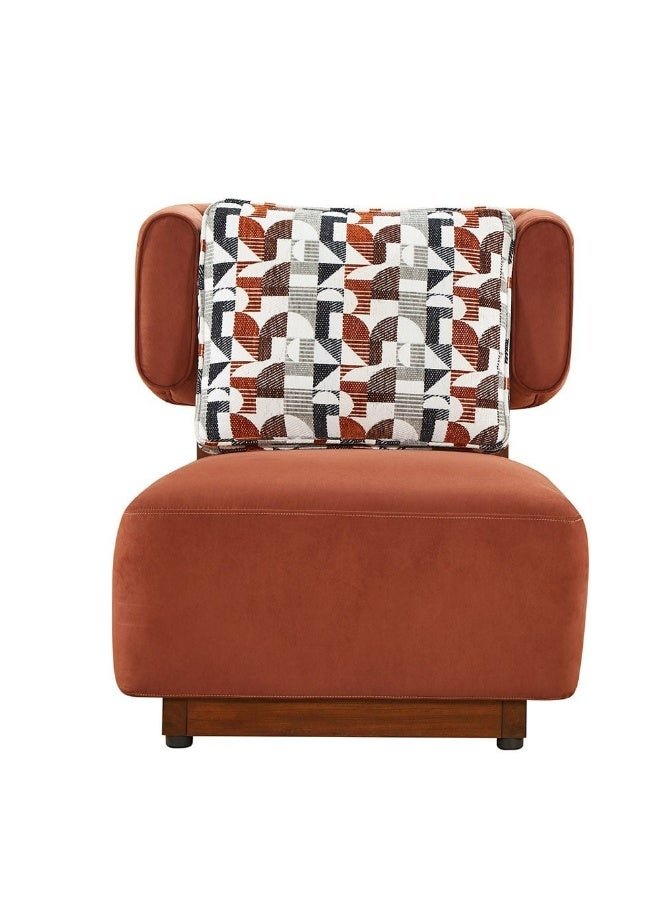DANUBE HOME Luxury Kumo 1 Seater Fabric Sofa, Modern Upholstered Single Seater Lounge Chair With Soft Cushion, Stylish Compact Living Room Sofa, Premium Comfort & Elegant Design – Brown