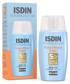 ISDIN Fotoprotector Fusion Water Magic SPF 50 UVB UVA High Protection Sunscreen Lightweight Hydration Non Greasy Skin Care Sunblock for Acne Prone Skin 50 ml