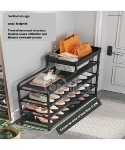 BLOOMING TIME 6 layer Freestanding with Storage Box Shoe Organizers for Entrance Hallway Front Door Living Room Shoe Cabinet(black) - Image 4