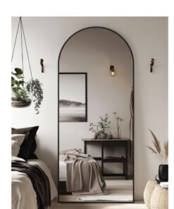 Y&D Thickening Arched Full Length Mirror  Floor Big Standing Mirror, Against Wall for Bedroom,Dressing and Wall-Mounted Thin Frame Mirror