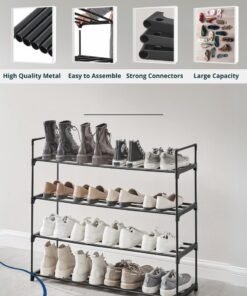 Alternative view of Sortify 6 Tier Shoe Rack and Organiser, Sturdy Metal Shoe Organizer Space Saver for Entryway, Easy to Assemble Compact Shoes Rack with Large Capacity, Free Standing Shoe Storage Cabinet 80x26x109 cm