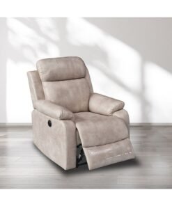 DANUBE HOME Cedar 1 Seater Power Motion Recliner Relaxing Chair Modern Design One Seat Sofas Comfortable Living Room Furniture L 82x93x104 cm Beige