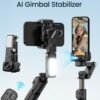 CiYatt AI Cell Phone Stabilizer Gimbal with 360° Rotation, Automatic Face Tracking And Anti-Shake, Mini Selfie Sticks Tripod 65CM With Fill Light