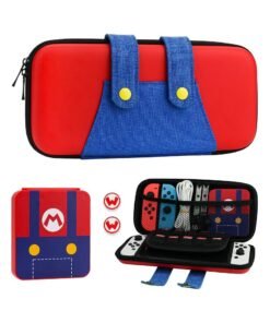 XICEN Carrying Case for Nintendo Switch Super Mario Protective Cover Portable Travel Hard Case Bundle with Game Case and 2 Thumb Caps