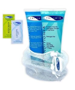 TRISWIM Hair Care Gift Set | Chlorine Shampoo and Conditioner for Swimmers, 8.5 fl oz | Paraben-Free with Aloe Vera and Chamomile | Restores Chlorine-Damaged Hair | Includes Body wash & Lotion Samples