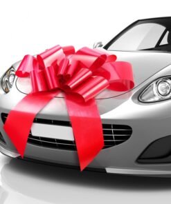 MifflinUSA Big Car Bow Matte Red 30 inch Gift Bow Giant Bow for Car Birthday Bow Huge Car Bow Big Red Bow Christmas Bow Gift Wrapping Big Gift Bow for Car Decor with 2 Suction Cups