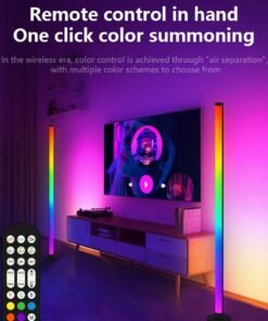 JoyousSto 2 PCS LED Corner Lamp for Living Room - 10W Color Changing Lamp, Corner Floor Lamp with APP and Remote Control, RGB Corner Floor Lamp with Dimmable Music Sync Timer for Living Room, Bedroom, Gaming Room
