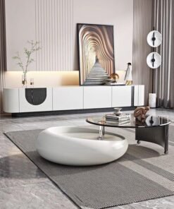 Alternative view of Raffine Multipurpose Modern Luxury 360 Degree Rotatable Design Coffee Table Swivel Side Table Center Table Serving Table for Living Room Bedroom Home Office 128x37 cm (Fully Assembled)