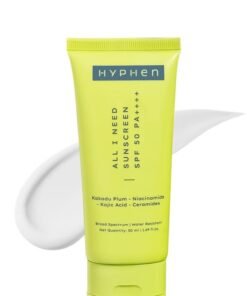 HYPHEN All I Need Sunscreen SPF 50 PA ++++ | Lightweight Sun Cream That Moisturizes & Leaves No White Cast | UVA & UVB Sun Protection & Blue Light Protection | Niacinamide, Ceramide Mineral Sunscreen SPF 50 for | Rich in Anti-Oxidants - 50ml