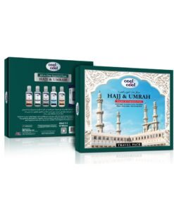 Cool & Cool All-in-One Essential Care Kit for Hajj and Umrah - Alcohol & Fragrance Free - Hand Wash, Face Wash, Hair & Body Wash, Body Lotion, SPF 50+ Sunscreen, and Travel Wipes
