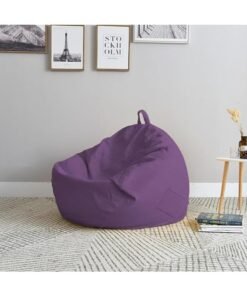 Harmony Home Classic Bean Bag Chair | Round Linen Fabric Bean Bag with Polystyrene Beads | Soft, Durable & Lightweight Seating for Home, Lounge, Bedroom & Living Room (XL Size, Purple)