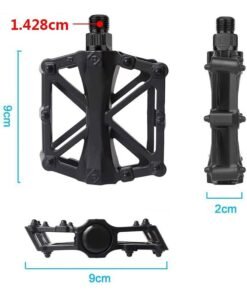 Alternative view of GROIC Mountain Road Bicycle Flat Bike Pedals 9/16 for MTB with 16 Anti-Skid Pins -Universal Lightweight Aluminum Alloy Platform Pedal-2 Packs