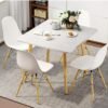 Modern Dining Table Coffee Table Kitchen Table with Solid Wooden Legs for Living Room Kitchen Dining Room Lounging Cafeterias (Square, 80 * 80 * 73CM)