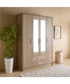 Home Box Curvy Nxt 4-Door Wardrobe with Mirrors for Home