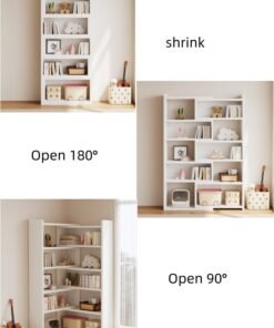 JCB CHIC 5-Tier Wooden Display Cabinet Rack,Extendable 51-95cm Wide Open Shelf Bookcase,10 Cubes Bookshelf,Multifunctional Freestanding Book Storage Shelves for Home and Commercial Use