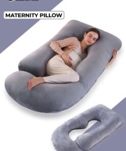 Eworld U-shaped Full Body Pregnancy Pillow, Support for Sleeping Comfort with Legs, Back, Neck, Shoulders, Hips, and Belly Relief for Pregnant Women, 57-inch Maternity Pillow with Removable Grey Cover