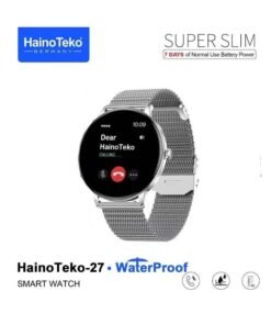 HainoTeko Super Slim Waterproof Smart Watch with Vibrant AMOLED Display, Bluetooth Calling, Heart Rate & Sleep Tracking, Multi-Sport Modes, Long Battery Life & 3 Interchangeable Straps – Stylish Unisex Smartwatch (Silver)
