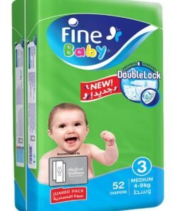 Fine Baby Baby Diapers, Size 3, Medium, 4-9 kg, Jumbo Pack, 52 Diapers