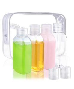 Cosywell Travel Shampoo Bottles 4pcs 3.4oz TSA Approved Travel Bottles for Toiletries Travel Size Bottles Leak Proof Empty Lotion Containers with Flip Cap Small Plastic Squeeze Bottles