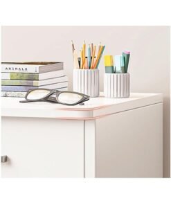 Alternative view of JOMILA Wooden Side Cabinet, Modern Storage Cabinet, Floor Document Cabinet with Wheels, Filing Cabinets, Office Cabinet with Lock (White, 90x34x59cm)