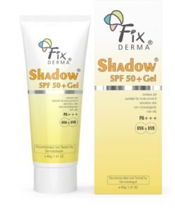 FIXDERMA Shadow Sunscreen Spf 50+ Gel For Oily Skin, Body & Face, Broad Spectrum For Uva & Uvb Protection For Unisex, Non Greasy & Water Resistant, 40g