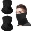 2 Pieces Sun UV Protection Face Mask Breathable Outdoor Cycling Neck Scarf Set Black