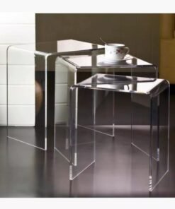 TPGP Acrylic Clear Nesting Tables, Coffee Table, End Table, Living Room Table, Adjustable Coffee Corner Table (1 set Of 3 Pcs) (40 Cm Big) (35 Cm MED) (30 Cm SML) - Image 3