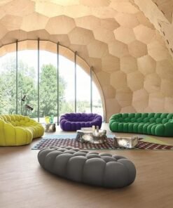 Comfynest Stylish Comfort Modern Wood Sofa With Durable Solid Color Knitted Fabric Upholstery