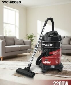 Sonashi Vacuum Cleaner 2200W | 21L Dust Capacity with Multi-Stage Filtration | Strong 23KPA Suction Power & Super Low Noise | Blow Function, Dust Full Indicator & Telescopic Tube | Easy Movement with Basement Wheels | SVC-9008D Red 21 L 2200 W SVC-9008D red