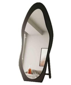 Arabest Full Length Mirror,Shatter Proof Solid Wood with Bracket Shaped Mirror,for Bedroom or Cloakroom or Living Room, 3 (Black,60x160cm)