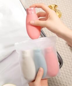 TS WITH TECHSUN Silicone Refillable Travel Bottles For Toiletries, Shampoo Hand Wash, Squeeze Bottles Container for Cream, Body Lotion Storage Leakproof Travel Accessories (60 ML)