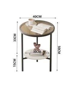 Alternative view of MIXDE Nordic Style Minimalist Modern Round Small Glass Round Side Coffee Table End Table For Home Living Room Bedroom Study Room Office