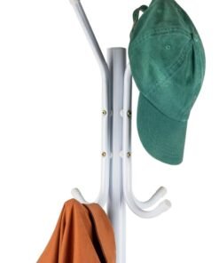 Coat Rack Stand with 11 Hooks  Easy Assembly for Coats, Hats, Scarves and Handbags for Entryway, Hallway, Bedroom, Office（White） - Image 3
