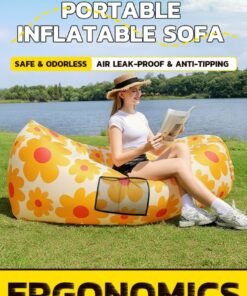 Portable Inflatable Sofa BAed – Compact Size, Lightweight & Foldable Backpack Design, Leak-Proof Air Retention, Ergonomically Shaped with High-Strength Tear-Resistant Waterproof Fabric – Perfect for Outdoor Camping, Beach, Picnic, Travel, and Home Lounging – Supports Up to 150kg for Comfortable & Convenient Relaxation Anywhere
