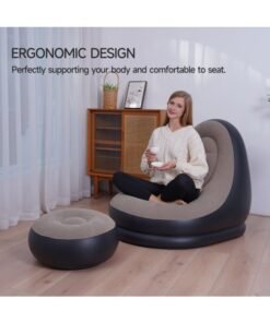 2 Pack Foldable Portable Inflatable Bean Bag Chair, Lazy Sofa, Inflatable Couch, Inflatable Sofa, Inflatable Seat, Air Furniture Set with Footrest, Air Pump for Indoor, outdoor,Camping Travel Beach Picnic - Image 4