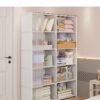Y&D 5-Layer Dust-Proof Wardrobe Household Simple Storage Cabinet Combination Storage Cabinet Rental Small Wardrobe Storage Rack Simple Bookshelf With Curtains Dust-Proof Bookshelf Storage Cabinet