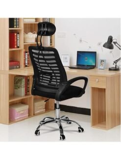 Gaming Chair, Office Chair, Comfort Ergonomic Height Adjustable Desk Chair with Lumbar Support Backrest Headrest and Armrests, Black