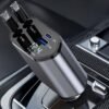 Retractable Car Charger, 4-in-1 Fast Charging Car Charger 120W, 2.6-inch dual Type-C retractable charging cable and 2 USB ports Safe Charging is Not Hot, And It is Suitable For Various Devices Such As Mobile Phones, iPads, Dash Recorders, Tablets.