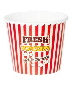 HEREVIN Fresh Popcorn Retro Snack Bowl - Large 2.3L Reusable Popcorn & Chips Container for Movie Nights, Parties, and Family Fun