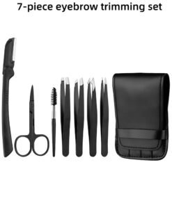 Loucky 7 pcs Eyebrow Tweezers Set, Premium Stainless Steel Tweezer Kit for Women and Men, Precision Tweezer Set with Curved Scissor and Eyebrow Razor for Ingrown Hair, Facial Hair, Eyebrows Plucking
