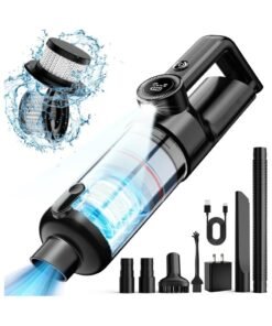 Car Vacuum Cleaner Cordless and Air Duster , Air Blow with Brushless Motor, 15000Pa Strong Suction Vacuum with LED Light, Type C Cable and Charger, 2 Fliters, Portable Hand Vacuum for Home, Pet and Car
