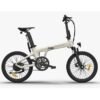 ADO Electric Bike Air 20Lite, Foldable Ebike with 350W Brushless Motor, High-Efficiency Carbon Belt, 36V/9.6Ah Removable Battery, 25-35 km/h, APP Control, 20" Tires, Aluminum Alloy Frame, Front Fork Suspension (IVORY White))