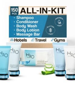H2O Therapy Hotel Soaps  Toiletries Bulk Set  1Shoppe Amenities Kit  085oz Shampoo  Conditioner Body Wash Lotion 1oz Bar Soap  Travel Size  150 Pieces