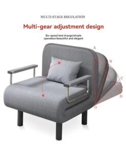 Linen Art Folding Sofa Bed Dual-Use Living Room Multi-Function Lunch Break Lazy Sofa - Image 4