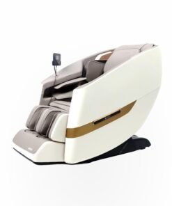 ARES uClass Magnetic Massage Mechanism 22 Auto Programs Waist and Leg Heating Therapy Intelligent Voice Control 3 Zero Gravity Position Bluetooth Speakers- Grey/Beige