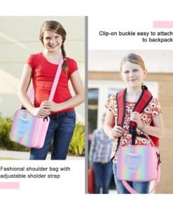 Sylqvxh Lunch Box for Kids Girls, Insulated Rainbow Tote Bag Leakproof Thermal Cooler Reusable Lunch Bag for School Office Outdoor - Image 3