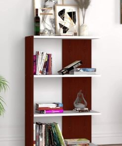 MODERN HOME Wooden Bookcase with 4 Shelves – 110 cm, Black, for Living Room, Bedroom & Office